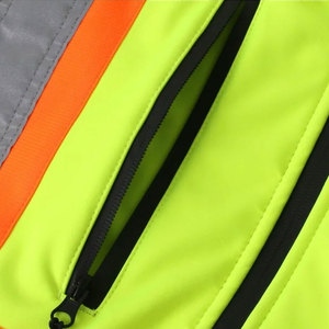 Veste de sécurité réfléchissante haute visibilité avec capuche, fermeture éclair et poches, vêtements de travail pour hommes - Product Image 5