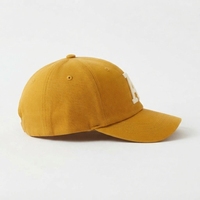 Casquette de baseball jaune à 6 panneaux avec logo brodé blanc, unisexe, réglable, style décontracté