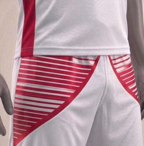 Ensemble de maillot de football blanc et rouge pour homme, manches courtes, col rond, polyester respirant, taille élastique, coupe athlétique, toutes saisons - Product Image 6