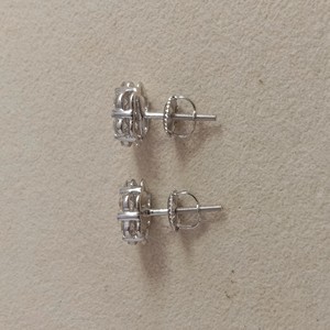 925 Sterling <b>Silver</b> Rhodium Plated Round Cut Natural Diamond Ladies Stud Earrings Womens 1.44 Ct Trendy <b>Wedding</b> Jewelry 9mm - Product Image 5