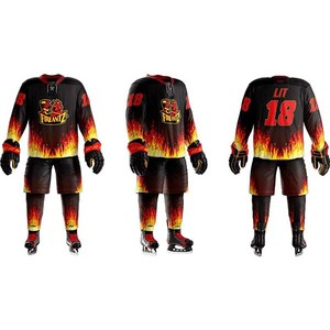 Ensemble de maillots de hockey sur glace de qualité supérieure, 100% polyester, respirant, léger, écologique, couleur et design personnalisables, sport - Product Image 1