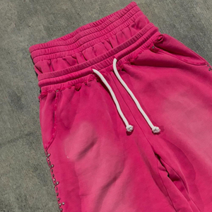 Shorts Casuales de Cintura Alta con Doble Cordón, Transpirables, Tejidos, Talla Grande, Lavados al Ácido, 100% Algodón, Estilo Urbano, Holgados - Product Image 2