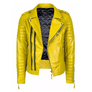 Veste de moto en cuir véritable bleu pour homme HELLERITE INDUSTRY, respirante, fermeture éclair, col rabattu, coupe ajustée, pour l'hiver - Product Image 6