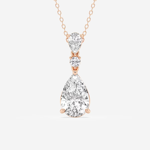 Pendentif chaîne articulé en diamant de laboratoire incolore 4 carats en forme de poire pour femme, bijou élégant et étincelant - Product Image 4