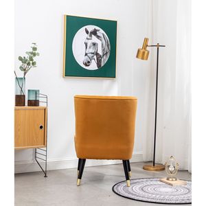 Poltrona Decorativa Elon in Velluto Dorato Contemporaneo per Soggiorno - Product Image 6