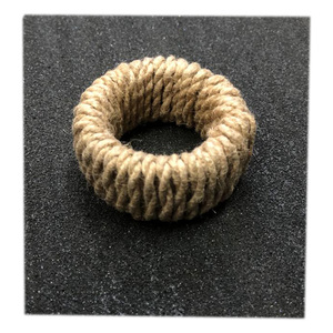 Anneau de serviette en jute fait main, corde de chanvre naturelle, fil argenté, porte-serviette rustique vintage, décoration de table pour mariage, fournitures hôtelières - Product Image 5