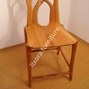 Luxury Handcrafted Solid Wood Dining Chair Artistic <b>Tree</b> <b>Branch</b> Carving Nature Inspired Wood Seat - Product Image 4