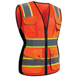 Gilet de sécurité respirant et réfléchissant, équipement en maille haute visibilité, design multi-poches pour la sécurité nocturne et le contrôle du trafic, gilet pour hommes - Product Image 6