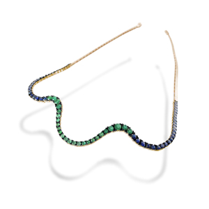 Collier ras du cou tendance effet vague d'eau avec incrustation de strass en cristal pour femme, à porter au quotidien - Product Image 3