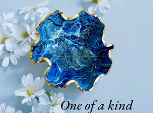 ชามเรซิ่นขัดเงาทำมือ หรูหรา ปลอดภัยสำหรับเครื่องล้างจาน ของตกแต่งสวยงามสำหรับห้องครัว ห้องนั่งเล่น หรือสำนักงาน - Product Image 5