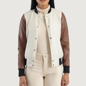 Nouvelle arrivée, veste varsity pour femme à manches longues, tendance, respirante, hiver, vente en gros, meilleur prix, séchage rapide, couleurs personnalisables - Product Image 1