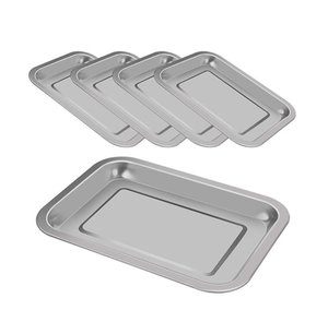 Paquete de 3 Bandejas Médicas Manuales de Acero Inoxidable, Bandejas Rectangulares de Laboratorio, Bandeja Pequeña para Instrumentos, Certificación CE, 1 Año de Garantía - Product Image 4