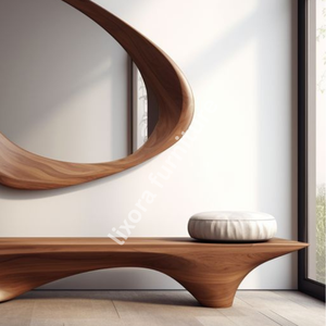 <b>Irregular</b> Wooden Wall <b>Mirror</b> Minimalist Design Decorative Framed <b>Mirror</b> for Home Interior - Product Image 2