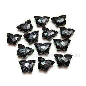 Pendentifs en pierre de soleil noire naturelle sculptés à la main en forme de papillon, figurines en pierre de soleil pour la fabrication de bijoux, vente en gros - Product Image 2