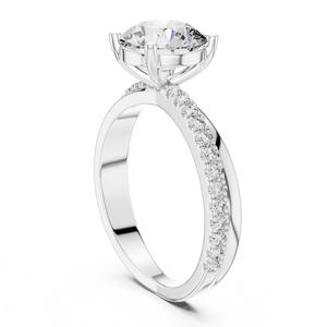 Anillo Solitario de Diamante Cultivado en Laboratorio con Corte Brillante, Certificado por IGI |   Anillo de Compromiso de Plata 925 con Baño de Rodio y Pavé, E-VVS2 0.95ct - Product Image 2