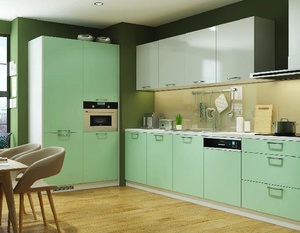 KOHAMA HIEP PHAT Modern <b>Wall</b>-Mounted Kitchen <b>Cabinets</b> Durable Particle Board MDF Plywood Eco-Friendly <b>Metal</b> Handles Apartment - Product Image 1