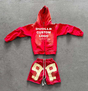 Ensemble survêtement 2026 personnalisé avec veste coupe-vent à imprimé en relief et short de sport, et sweat à capuche zippé réfléchissant - Product Image 3