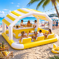 Bar de piscine gonflable extérieur pour jardin, pub gonflable personnalisé, grande tente de fête avec bar et sièges pour événements