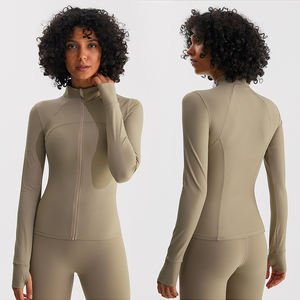 Ropa Deportiva para Mujer, Camiseta de Yoga sin Costuras de Color Sólido, Manga Larga, Top Corto para Entrenamiento, Secado Rápido, Transpirable, Conjuntos de Yoga - Product Image 1