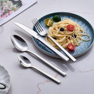 Ensemble de couverts en acier inoxydable moderne et durable de haute qualité avec finition polie miroir premium, vaisselle résistante à la rouille - Product Image 1