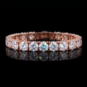 Bracelet unisexe de luxe en or jaune plaqué 925, diamant de laboratoire certifié IGI, taille brillant, sertissage griffe, haute qualité - Product Image 5