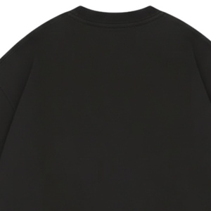 Camiseta Básica Negra de Algodón de Manga Corta y Cuello Redondo para Hombre, Ajuste Holgado, Estilo Urbano, Venta al por Mayor - Product Image 4