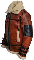 Veste d'aviateur en cuir d'agneau véritable pour homme RAF B3, veste bomber à double col, veste de vol en peau de mouton