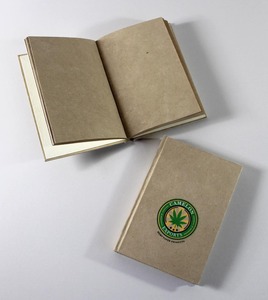 Cuadernos hechos a mano con cubierta dura de papel de cáñamo sin ácido, con logo impreso y diseño de hojas, diario para viajes. - Product Image 5