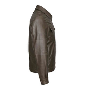 Latest Style Men's Leather Jacket Front Logo Customizable High Quality <b>Winter</b> Best Selling Wholesale - Product Image 5