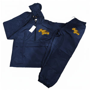 ชุดวอร์มผ้าไนลอน 100% สีพื้น สำหรับผู้ชายและผู้หญิง ชุดออกกำลังกายลำลอง - Product Image 1