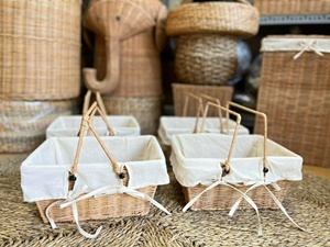 Cesta de almacenamiento ecológica de bambú y ratán para uso doméstico - Product Image 5