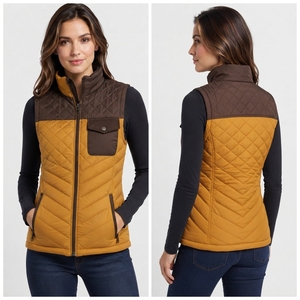 Chaleco Acolchado para Mujer, Ligero, Aislante, sin Mangas, Cuello Alto, Cierre Completo con Cremallera, Resistente al Agua, Tejido Ecológico - Product Image 5