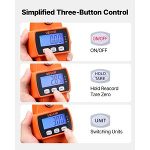 Bilancia Digitale Portatile per Gru, Capacità Massima 300 kg, Struttura in Alluminio Pressofuso con Display LCD, Divisibilità 0,1 kg - Product Image 6
