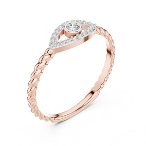 แหวนเพชรทรงกลมทองคำ 14K สำหรับผู้หญิง |   ชุดเจ้าสาว |   เพชรที่เพิ่งเพาะเลี้ยง - Product Image 6