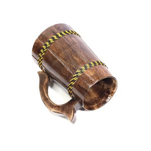 Hand Carved Wooden <b>Mug</b> Engraved <b>Tree</b> Design Polished Brown Handle Cup for Gift and Home Decor - Product Image 3