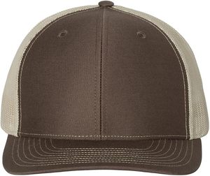 6-Panel Mesh Snapback Cap Brown Beige Contrast Color Adjustable Unisex Casual <b>Hat</b> Spring Summer Adult - Product Image 3