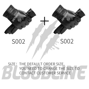 Gants en cuir BLOODLINE, longueur poignet, doublure en fausse fourrure, thermiques, pour l'hiver, style punk, pour l'extérieur - Product Image 4