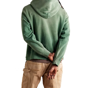 Streetwear Sweat à capuche coton éponge française lavage à l'acide Vintage Logo personnalisé surdimensionné Stone Wash Sun Distressed Hoodies - Product Image 4