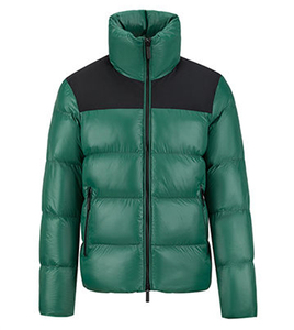 Chaqueta acolchada de invierno para hombre con bloques de color, cuello alto, cremallera, informal y cálida - Product Image 3