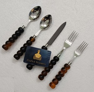 Latest Design 2026 Flatware <b>Set</b> With Resin Handle 18/<b>8</b> Stainless Steel <b>Dinnerware</b> Tableware Home Decor 5-Piece Cutlery <b>Set</b> - Product Image 1