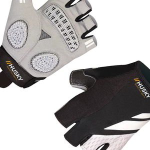 HUSKY SPORTSWEAR Customized Unisex Half Finger Weight Lifting Cycling Shockproof Breathable Microfiber Padded Fingerless Gloves - Product Image 1