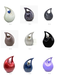 European Style White Teardrop Cremation Urn With Gold Heart In <b>Centre</b> Tabletop Display Adults Ashes keepsake Large Urns Funeral - Product Image 6