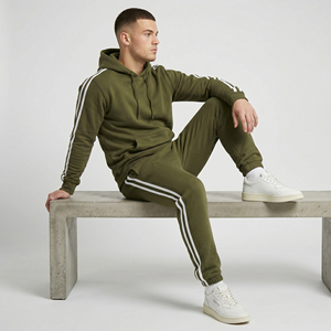 Men Fleece Tracksuit / Men Drop Shoulder Pullover Hoodie Tracksuit / Oversize 100% Fleece Jogger Tracksuit Men's - Product Image 4