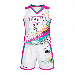 Uniforme de basket-ball personnalisé par sublimation, maillot de basket-ball respirant en polyester, shorts, vêtements de sport pour l'entraînement en équipe, blanc, nouveau design - Product Image 1