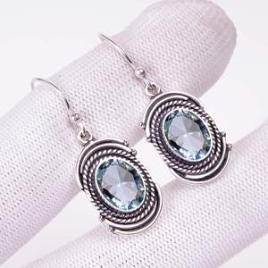 Elegant Aquamarine Gemstone 925 Sterling <b>Silver</b> <b>Earring</b> Handmade Designer Jewelry Fine Jewelry - Product Image 4