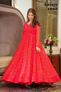Hermoso Vestido Anarkali de Diseño Indio-Pakistaní en Tela Georgette con Bordado Elegante para Fiestas, Bodas, Uso Casual y Tradicional para Mujeres - Product Image 4