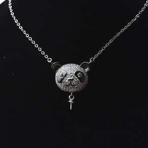 Collar con Colgante Vacío de Plata S925 con Perla de Panda para Mujer, Accesorios de Joyería DIY de Moda 346 - Product Image 4