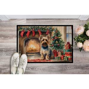 Silky Terrier Cozy Christmas Paillasson Antidérapant Lavable Low Pile 24H X 36W Intérieur Extérieur Tapis d'entrée pour porte d'entrée - Product Image 2