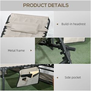 Set di Sdraio Reclinabili Regolabili per Esterni in Colore Kaki, Lettini Prendisole Versatili e Confortevoli - Product Image 5