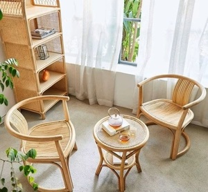 Ensemble de chaises de jardin en bambou écologiques, mobilier d'extérieur au design moderne, sièges durables pour cour, sans rembourrage, pieds coniques, pour sols durs - Product Image 2
